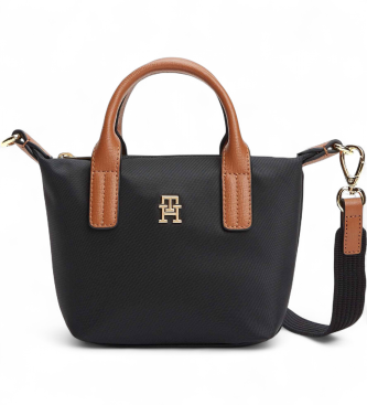 Tommy Hilfiger para mujer. AW0AW18368 Bolso Tote Popette negro (OSFA), Casual, Nylon