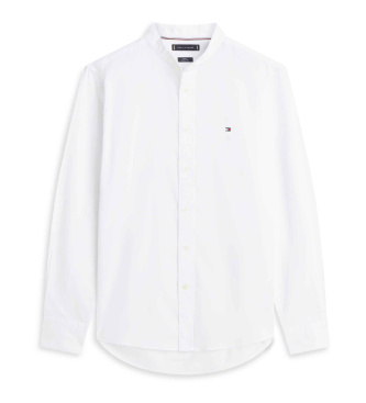 Tommy Hilfiger para hombre. MW0MW39966 Camisa Flex con cuello grandad blanco (S), Casual, Algodón, Manga larga