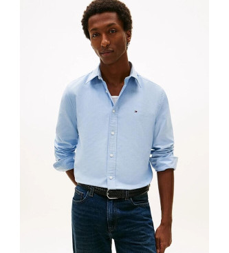 Tommy Hilfiger para hombre. MW0MW35774 Camisa Oxford de corte regular azul (L), Casual, Algodón, Manga larga