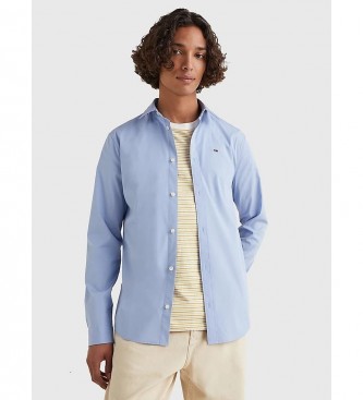 Camisa Popelín Original Stretch lavanda (S), Casual, Algodón, Manga larga, Tommy Jeans outlet 2024.