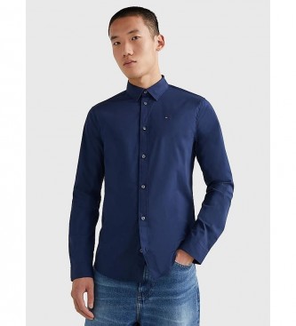 Tommy Jeans para hombre. DM0DM04405 Camisa Popelín Original Stretch marino (S), Casual, Algodón, Manga larga