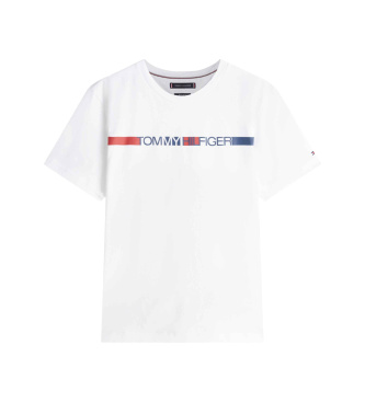 Tommy Hilfiger para hombre. MW0MW42368 Camiseta Brand Love blanco (L), Casual, Algodón, Manga corta