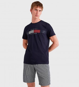 Tommy Hilfiger para hombre. Camiseta Corp Stripe Graphic Tee marino