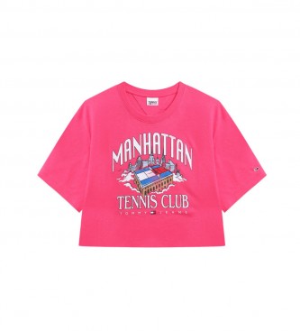 Tommy Hilfiger para mujer. Camiseta cropped rosa Tommy Hilfiger
