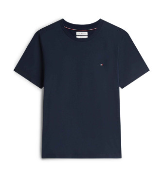 Tommy Hilfiger para hombre. MW0MW39995 Camiseta de cuello redondo con logo bordado azul (XXL), Casual, Algodón, Manga corta