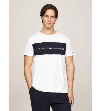 Tommy Hilfiger para hombre. UM0UM03418 Camiseta Original con diseño color block blanco (XXL), Casual, Algodón, Manga corta