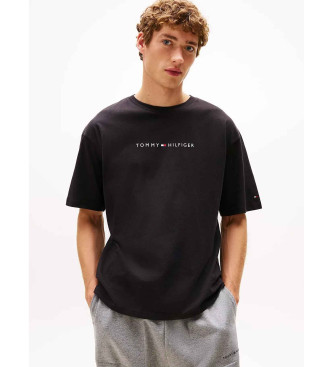 Tommy Hilfiger para hombre. UM0UM03685 Camiseta Original con logo negro (M), Homewear, Algodón, Manga corta