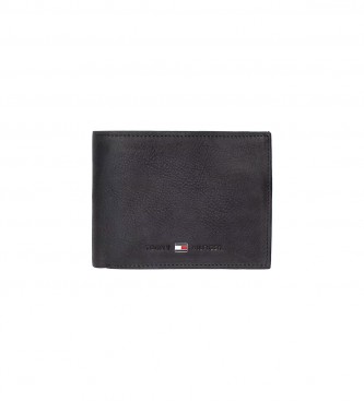 Tommy Hilfiger para hombre. AM0AM00665 Cartera de Piel Plegable en tres negro (OSFA), Casual