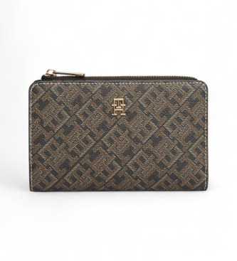 Tommy Hilfiger para mujer. AW0AW18594 Cartera plegable TH ICON negro (OSFA), Casual, Poliuretano