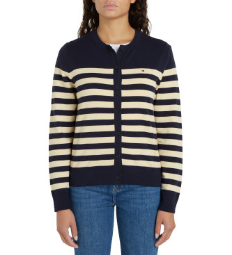 Tommy Hilfiger para mujer. WW0WW42370 Cárdigan De Punto Con Cuello Redondo marino (S), Casual, Algodón