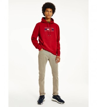 Tommy Hilfiger para hombre. Sudadera Four Flags rojo Tommy Hilfiger