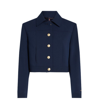 Tommy Hilfiger para mujer. WW0WW44743 Blazer con botones dorados marino (40), Casual, Poliéster Reciclado, Sostenible