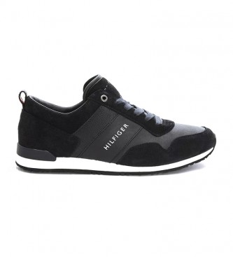 Tommy Hilfiger para homem. Iconic Leather Suede Mix Runner tênis de c