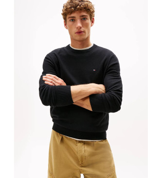 Tommy Hilfiger para hombre. MW0MW28046 Jersey de cuello redondo con cachemira negro (XL), Casual, Algodón