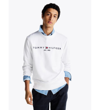 Tommy Hilfiger para hombre. MW0MW11596 Jersey de pico con logo bordado blanco (S), Casual, Algodón