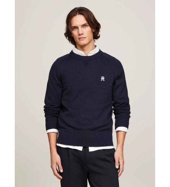 Tommy Hilfiger para hombre. MW0MW34687 Jersey Monograma TH de corte amplio marino (L), Casual, Algodón