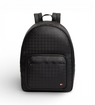 Tommy Hilfiger para hombre. AM0AM14186 Mochila curva con logos en relieve negro (OSFA), Casual, Poliuretano