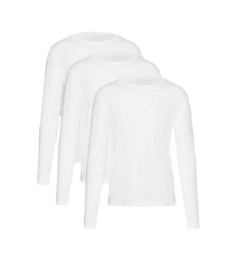 Pack de 3 camisetas manga larga blanco (M), Homewear, Algodón, Sostenible