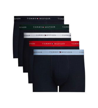 Tommy Hilfiger para hombre. UM0UM03061 Pack de 5 Bóxers con inscripción marino (S-M), Homewear, Algodón