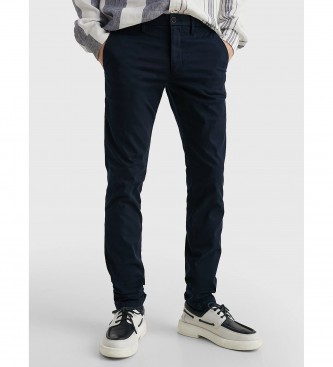 Tommy Hilfiger para hombre. MW0MW28883 Pantalón chino Bleecker de algodón elástico marino (34/32), Casual, Algodón Orgánico, Sostenible