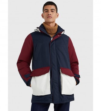 Tommy Hilfigervoor mannen. MW0MW27689 Rockie Parka marine, beige (XL), Blauw, Casual, Granaatappel, Polyester, Duurzaam