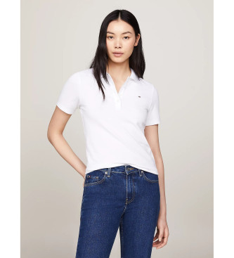 Tommy Hilfiger för kvinnor. WW0WW42047 Polo 1985 vit (XXS), Casual, Kort ärm, Ekologisk bomull, Hållbar