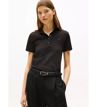 Tommy Hilfiger para mujer. WW0WW42047 Polo 1985 negro (S), Casual, Manga corta, Algodón Orgánico, Sostenible