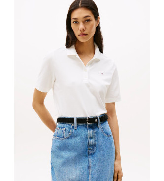Tommy Hilfiger para mujer. WW0WW43224 Polo con logo bordado 1985 Collection blanco (M), Casual, Algodón, Manga corta