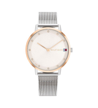 Tommy Hilfiger para mujer. 1782666 Reloj Pippa plateado, rosa (OSFA), Plata, Casual, Brazalete, Acero Inoxidable
