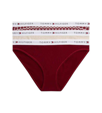 Tommy Hilfiger para mujer. UW0UW06133 Set de 3 braguitas Essential rojo (M), Homewear, Algodón