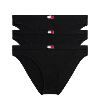 Tommy Hilfiger para mujer. UW0UW06141 Set de 3 braguitas Heritage negro (L), Homewear, Algodón