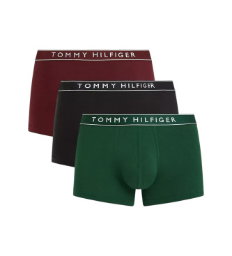 Tommy Hilfiger para hombre. UM0UM03520 Set de 3 Bóxers Everyday Luxe verde, granate, negro (L), Homewear, Multicolor, Algodón