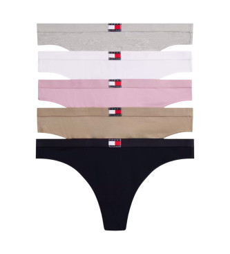 Tommy Hilfiger para mujer. UW0UW05642 Set de 5 tangas con logo en la cintura multicolor (S), Homewear, Algodón