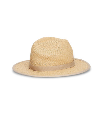 Tommy Hilfiger para mujer. AW0AW17135 Sombrero fedora de paja beige (OSFA), Casual