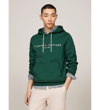 Tommy Hilfiger para hombre. MW0MW11599 Sudadera con capucha, cordón y logo bordado verde (XXL), Casual, Algodón Orgánico, Sostenible