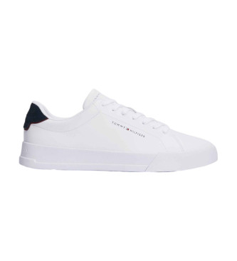 Tommy Hilfiger para hombre. FM0FM05367 Zapatillas de Piel Court Detail blanco (43), Plano, Cordones, Casual