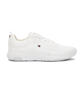 Tommy Hilfiger para hombre. FM0FM02838 Zapatillas deportivas Signature de punto blanco (41), 1 a 3cm, Cordones, Casual, Sostenible, Poliéste