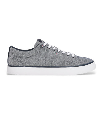 Tommy Hilfiger para hombre. FM0FM05389 Zapatillas de lino en chambray azul (44), Plano, Cordones, Casual
