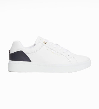 Tommy Hilfiger para mujer. FW0FW07635 Zapatillas de Piel Elevated Essential blanco (39), Plano, Cordones, Casual