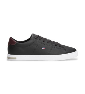Tommy Hilfiger para hombre. FM0FM04047 Zapatillas de Piel Essential Vulcanizadas de piel negro (42), Plano, Cordones, Casual