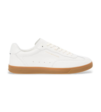 Tommy Hilfiger para hombre. FM0FM05815 Zapatillas de Piel Lux blanco roto (44), Plano, Cordones, Casual