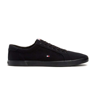 Tommy Hilfiger para hombre. FM0FM00596 Zapatillas de lona con cordones negro (44), Tela, Casual