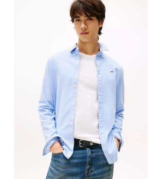 Tommy Jeans para hombre. DM0DM09594 Camisa de algodón Oxford con corte slim azul (XS), Casual, Fiesta, Clásico, Manga larga, Algodón Orgánic