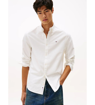 Tommy Jeans för män. DM0DM21298 Oxfordskjorta med vit button-down-krage (XXL), Casual, Parti, Bomull, Klassisk, Lång ärm