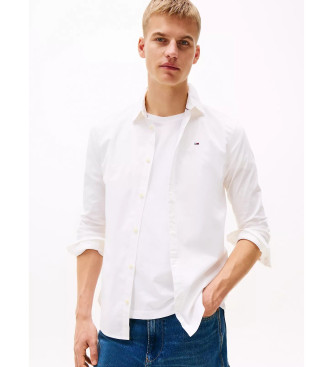 Tommy Jeans para hombre. DM0DM04405 Camisa Popelín Original Stretch blanco (L), Casual, Algodón, Manga larga