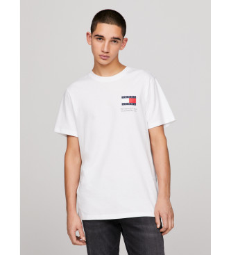 Tommy Jeans para hombre. DM0DM18263 Camiseta Essential de corte slim con logo blanco (L), Casual, Algodón, Manga corta, Sostenible
