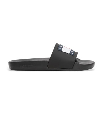 Tommy Jeans para mujer. EN0EN02115 Chanclas con logo negro (40), Plano, Ninguno, Casual, Beachwear