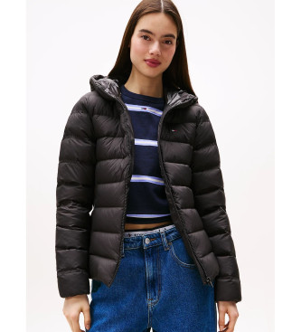 Tommy Jeans para mujer. DW0DW21617 Chaqueta acolchada de plumón con capucha negro (XL), Casual, Poliéster