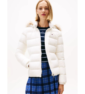 Tommy Jeans para mujer. DW0DW18312 Chaqueta acolchada de plumón brillante blanco roto (XL), Casual, Poliéster