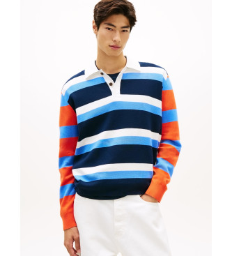 Tommy Jeans para hombre. DM0DM23055 Jersey de rugby con cuello a contraste multicolor (M), Casual, Algodón, Manga larga